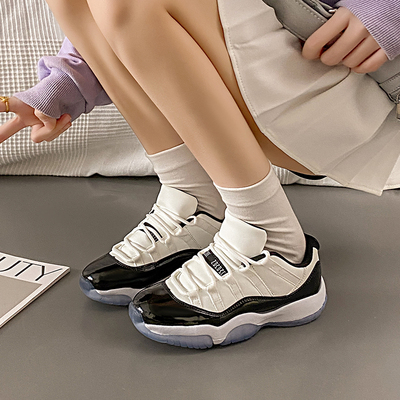 跃莱克AJ11满天星银闪粉蛇女鞋低帮篮球鞋大魔王兔八哥男鞋运动