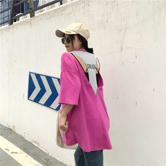 Real shot New Retro wide truffle back letter short sleeve T-shirt summer women's hollow out leaky back top