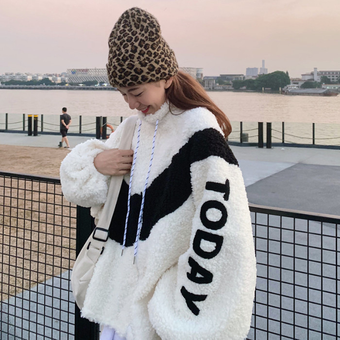 New style imitation lamb cardigan Zipper Jacket Women's cotton jacket fashion