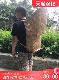 手工背篼娃娃婴儿童宝宝小孩凉背篓背筐背椅背带椅子夹背儿竹编