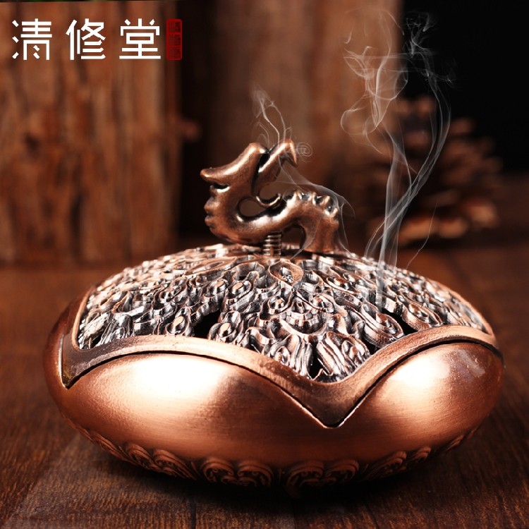 锌铜盘香炉沉香檀香塔香炉龙头合金香炉家用香薰炉摆件佛具包邮