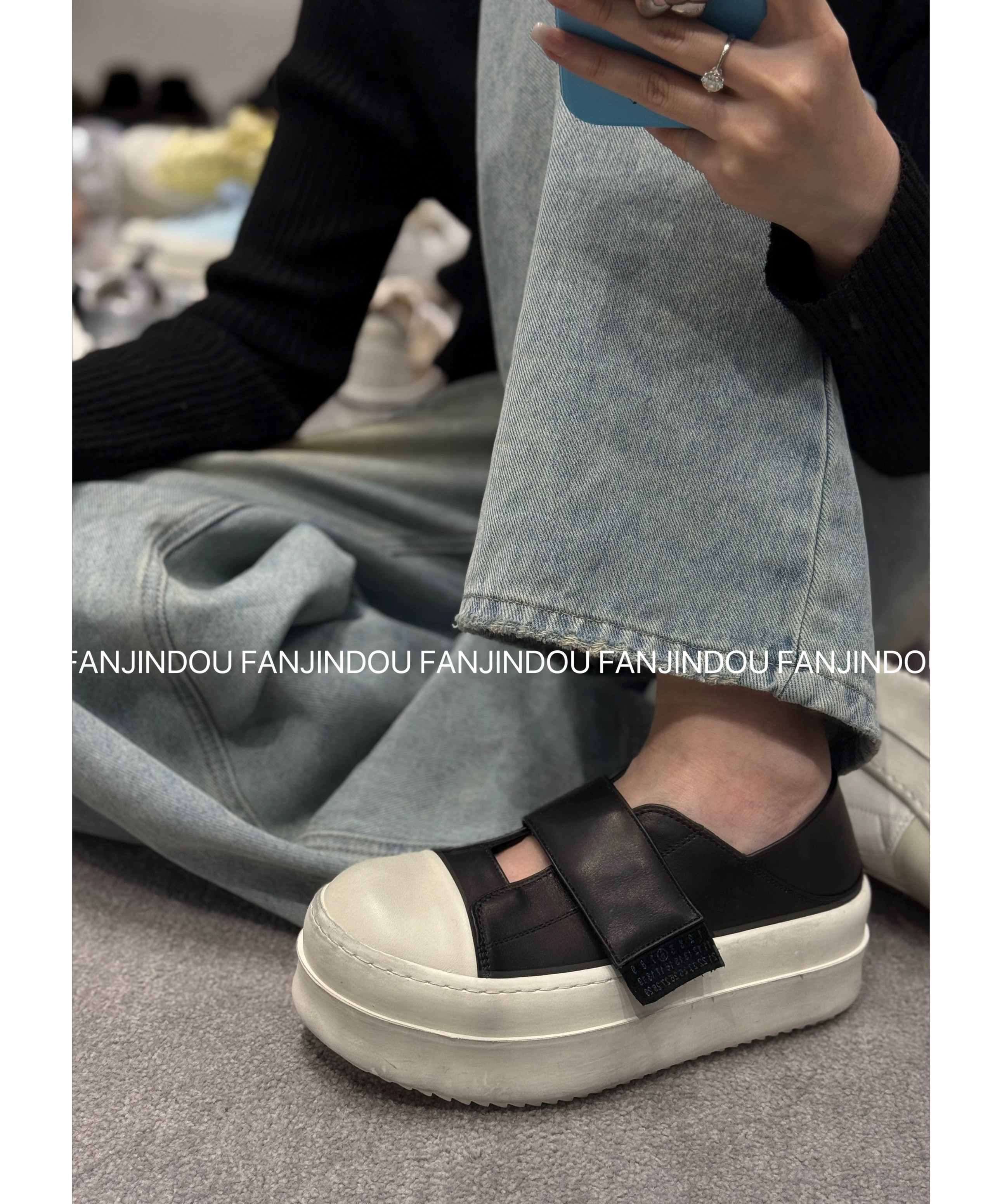 苏与2026春夏新款魔术贴玛丽珍鞋女厚底增高休闲鞋百搭运动鞋板鞋