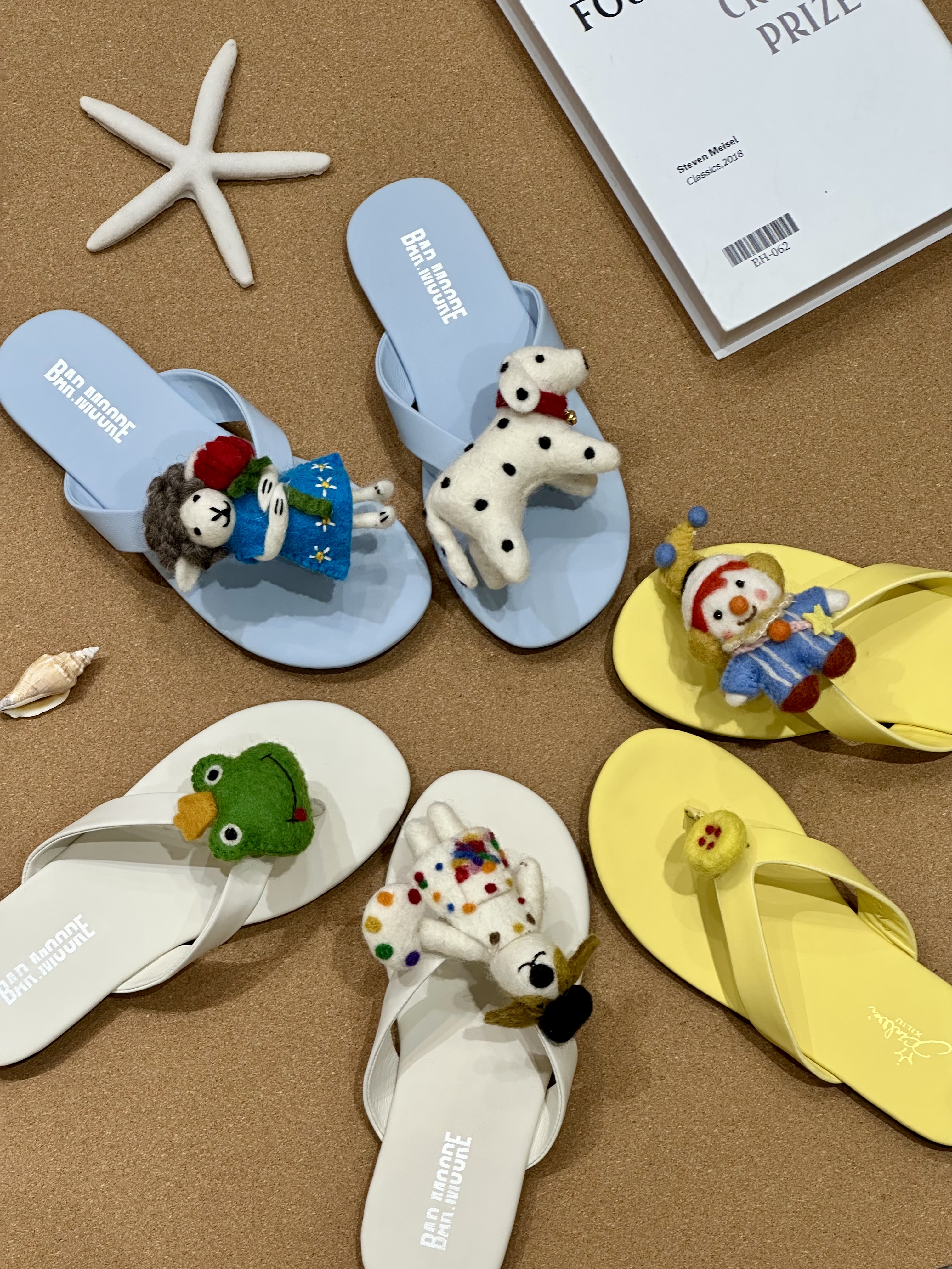 Qadın üçün yun flip-flop, şişmə karikatur terlik