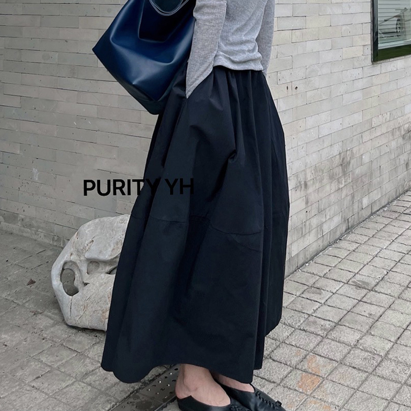 简约秋季花苞长裙半身裙