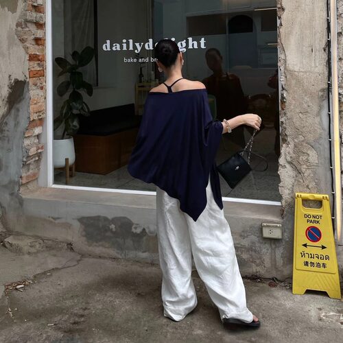 PURITY YR小众设计款松弛慵懒风天丝舒适宽松版背心罩衫两件套女