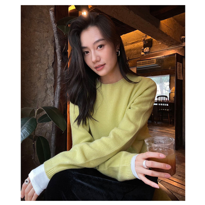 PURITY YH软糯慵懒风套头毛衣女秋冬季穿搭宽松高级感针织衫上衣