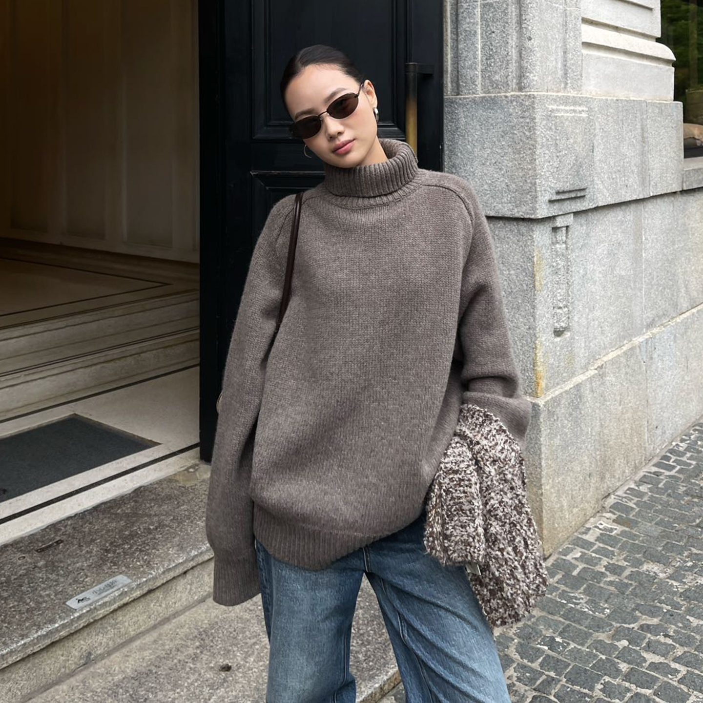 PURITYYH高领气质冬季新款外穿宽松羊毛加厚保暖慵懒风套头毛衣女