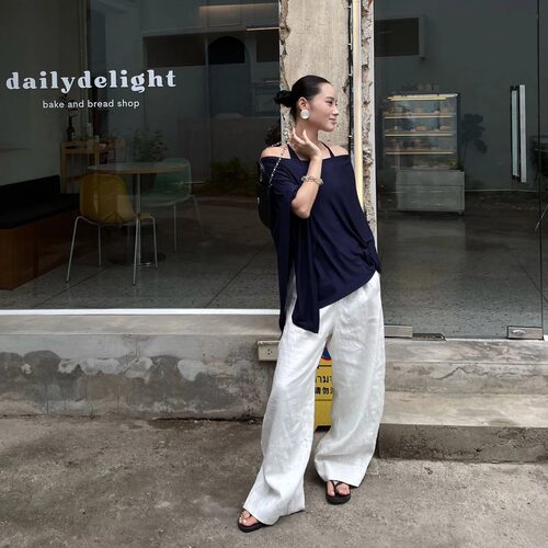 PURITY YR小众简约韩系宽松气质夏亚麻巨显瘦高级休闲长裤阔腿裤