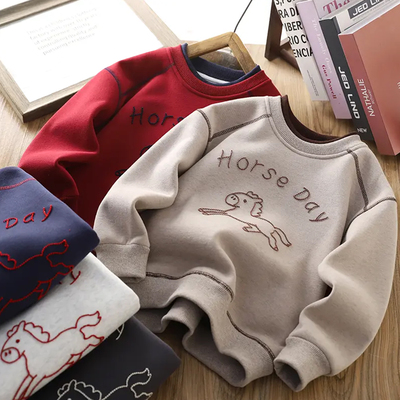 男童加绒卫衣2025冬装新款