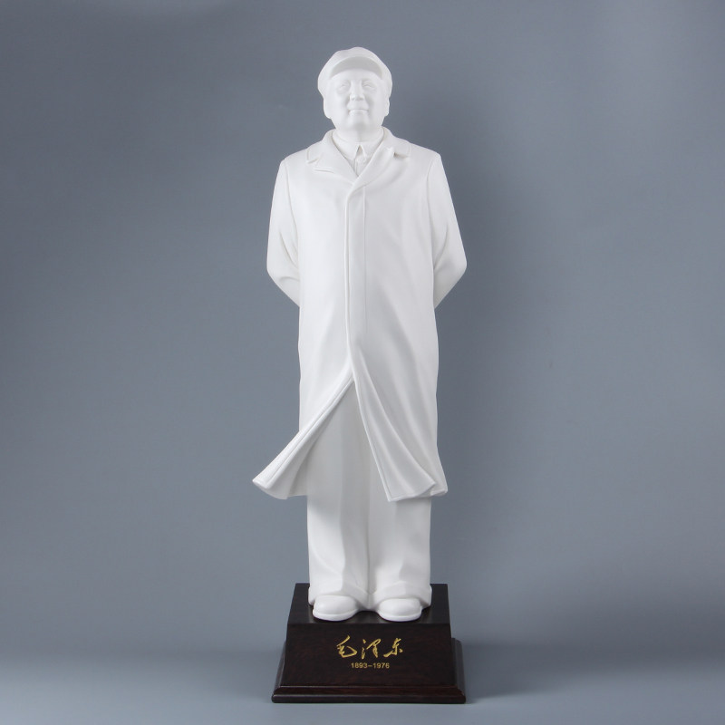 德化陶瓷毛主席瓷雕全身人间正道毛泽东白瓷像伟人历史上人物摆件