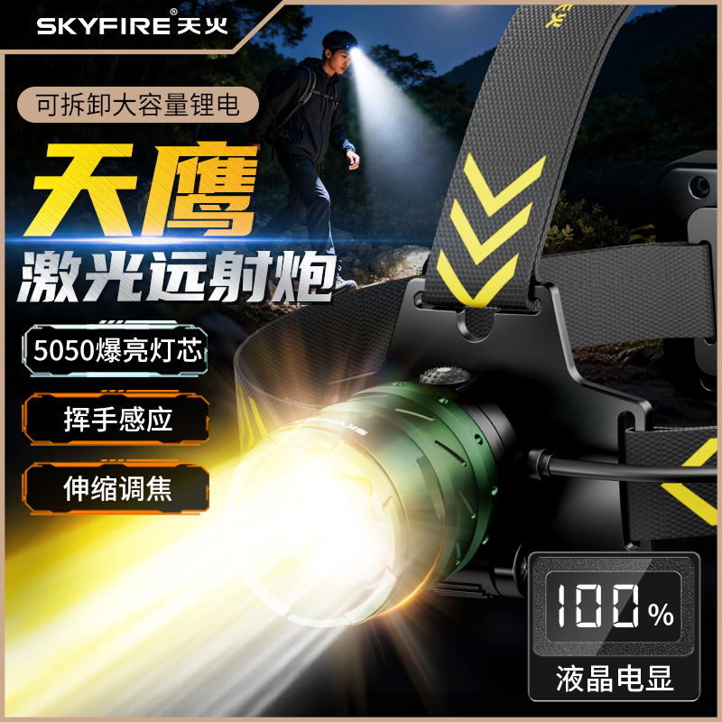 【1100流明】爆亮头灯