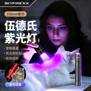 天火伍德氏紫光灯猫藓灯猫尿逗猫手电筒宠物真菌检测365nm紫外线