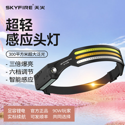 天火强光充电超亮头戴式帽夹灯