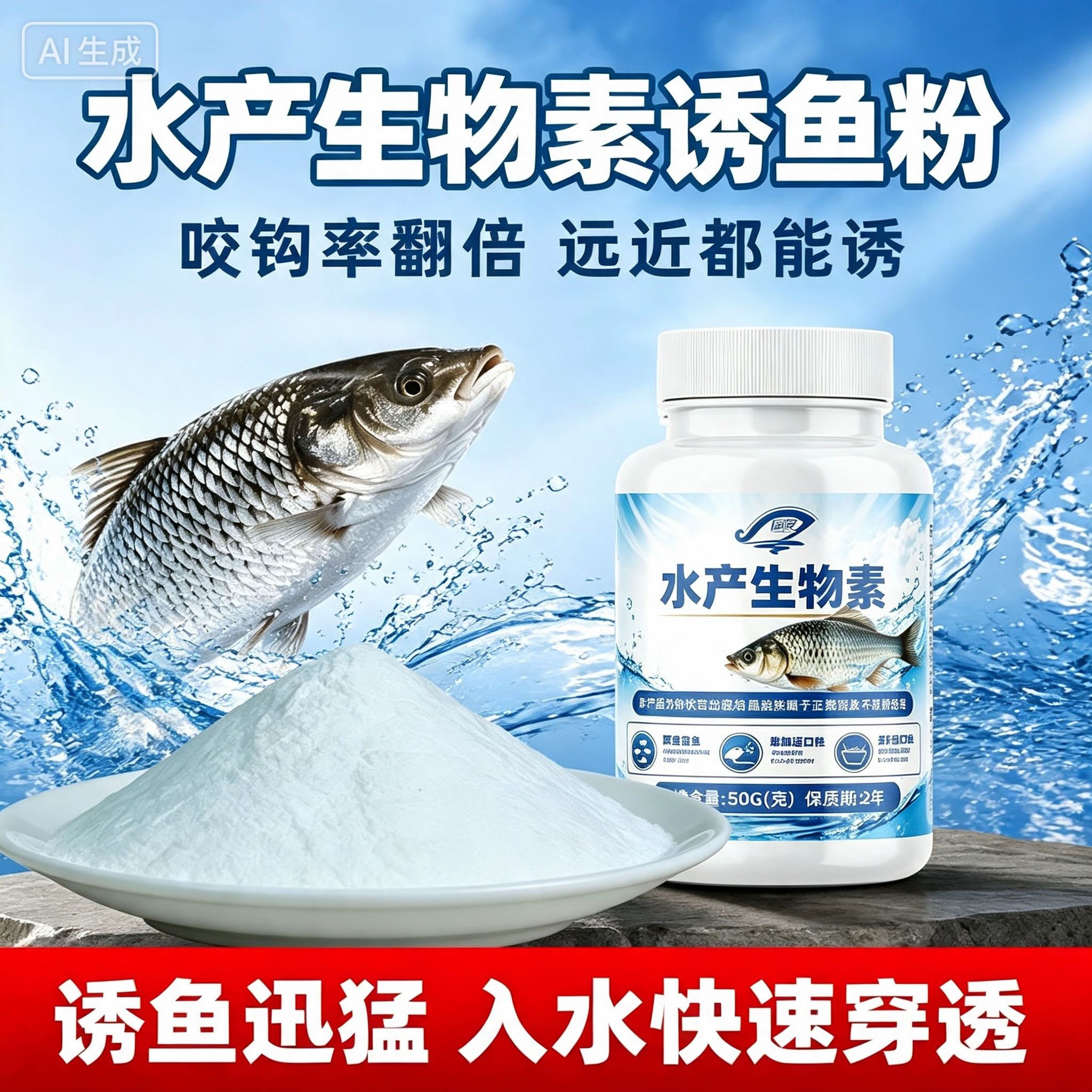 户外野钓四季速聚鱼粉剂
