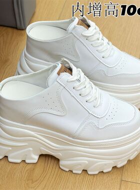 春夏季包头半拖厚底薄款10cm内增高轻便小个子简约女鞋一脚蹬懒人