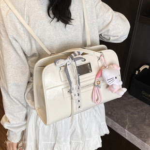 今年流行爆款女式双肩包2025新款百搭后背包多用单肩斜挎包托特包