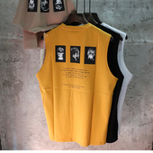 嘻哈港风男士 上衣坎肩马甲学生 背心学生无袖 夏季 潮流宽松休闲汗衫