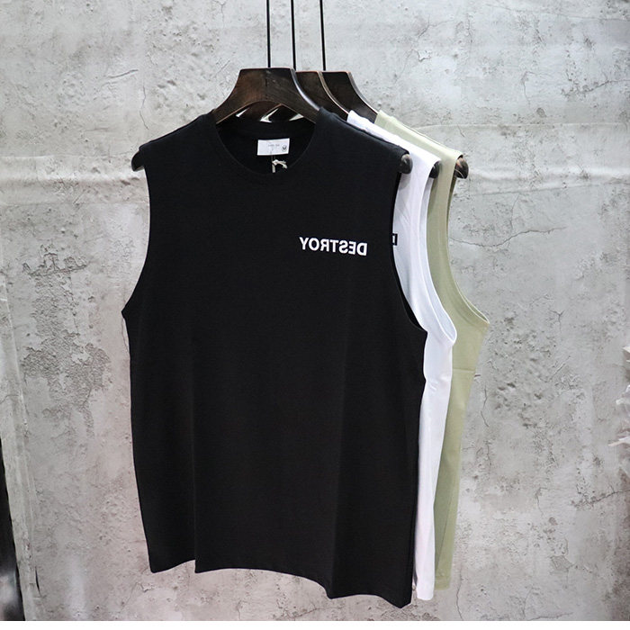 重磅嘻哈男士夏装沙滩海边汗衫背心宽松休闲潮流无袖马甲坎肩潮牌