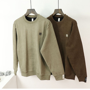 重磅 厚实耐脏秋装加绒男士长袖卫衣复古中国风痞帅有味道简约纯