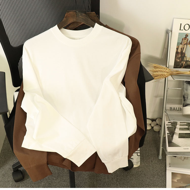 300g重磅纯棉长袖T恤男纯色宽松春秋款卫衣百搭白色内搭打底衫男,男装,T恤,淘宝优惠券,粉丝福利购,淘宝优惠卷