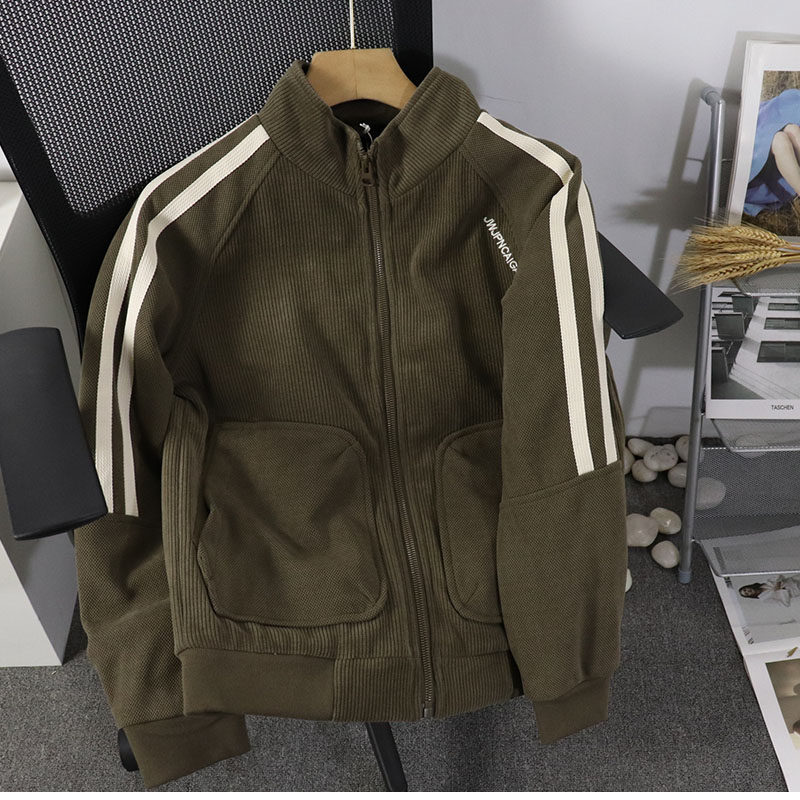 英伦潮流秋冬新款简约立领呢子外套男士韩版休闲工装加厚夹克痞帅