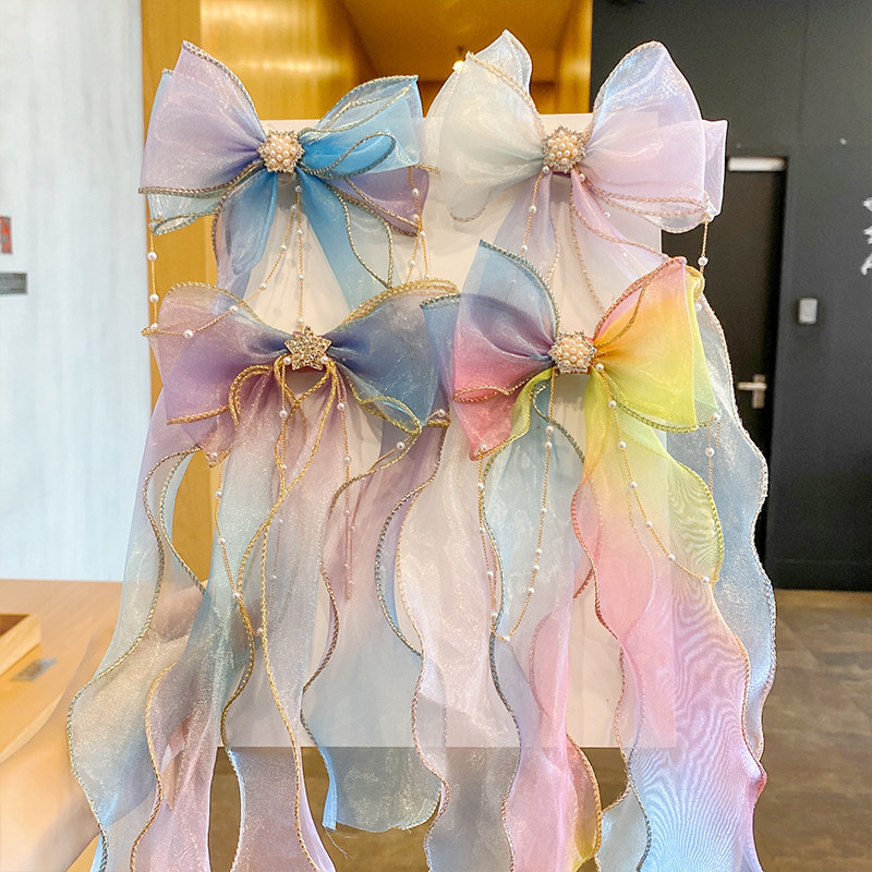 儿童蝴蝶结发夹后脑勺蕾丝飘带发卡韩国网红夹子头饰,饰品/流行首饰/时尚饰品新,发饰,淘宝优惠券,粉丝福利购,淘宝优惠卷