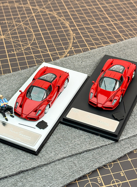 现货 King Model 1:64 恩佐enzo金属红 带人偶 合金开盖汽车模型