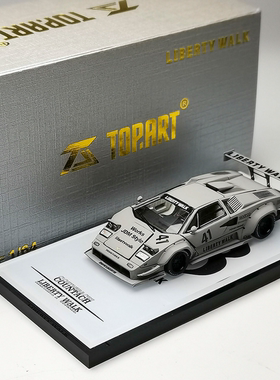 Topart 1:64 LBWK 兰博基尼 Countach #41 康塔什 合金汽车模型
