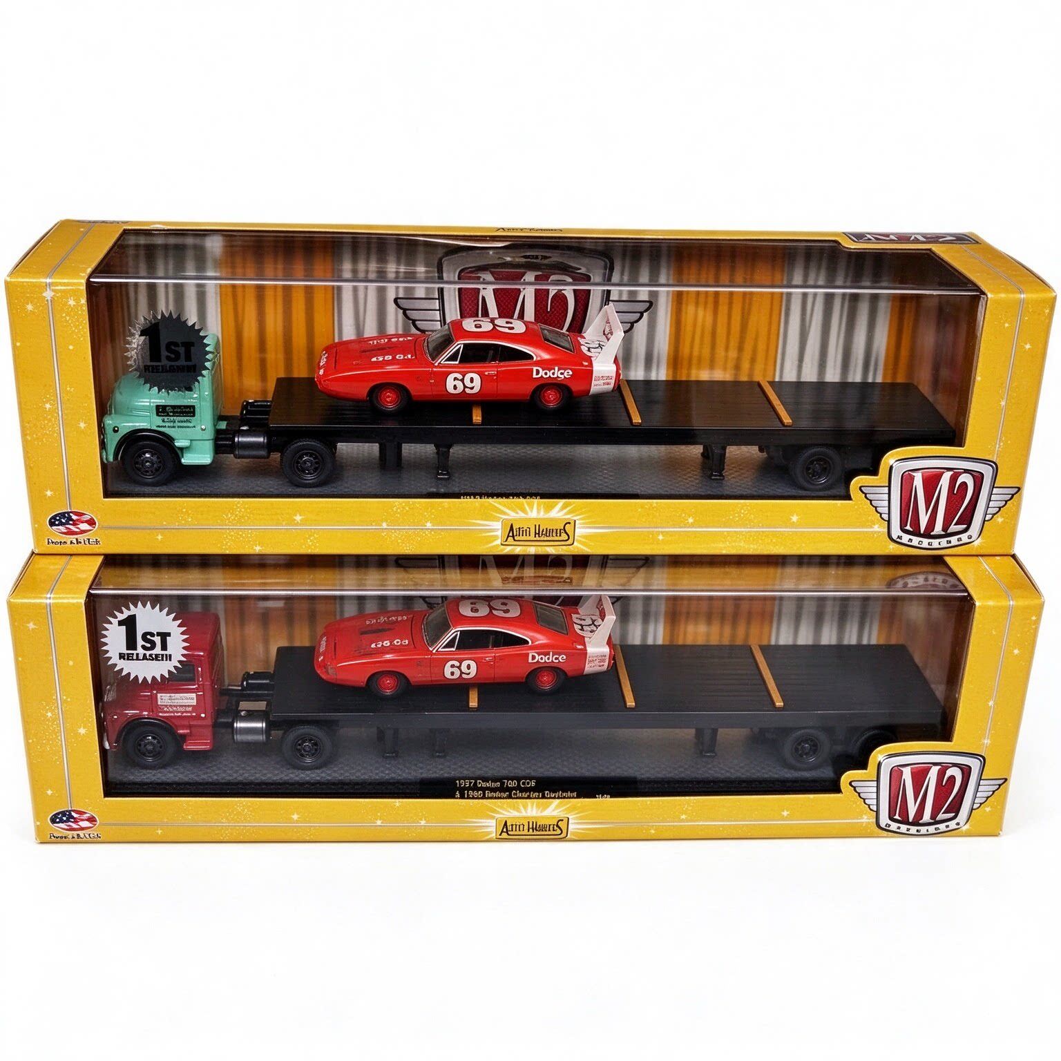 M2 Machines Auto Haulers 1:64 道奇拖车套装700 coe美式运输车