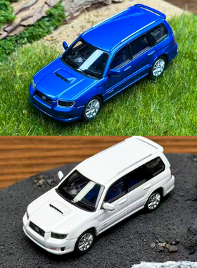 Fiberrun 1:64 斯巴鲁森林人SG9 蓝色合金汽车模型 正版授权 现货