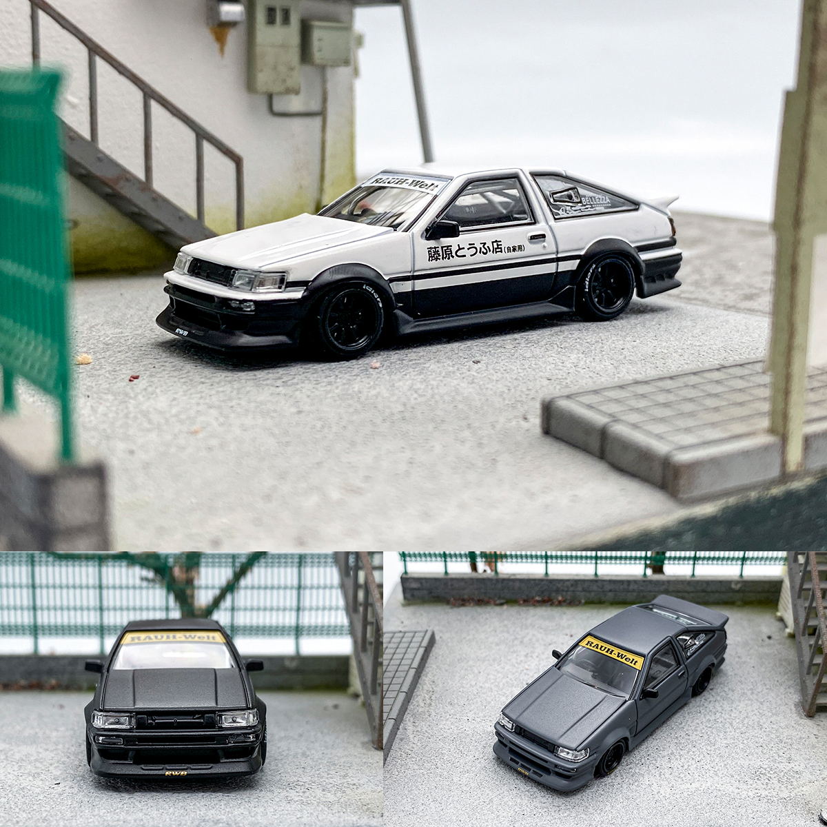 SW 1:64 丰田AE86 RWB宽体改装 豆腐店 雷凌Levin 合金汽车模型