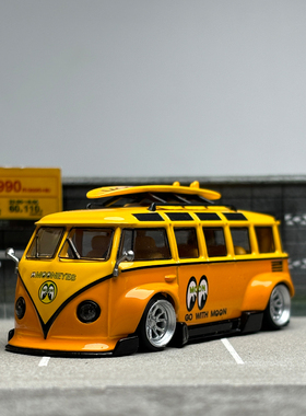 TPC1:64 大众VW T1 Kombi 月亮眼 mooneyes 合金车小比例模型摆件