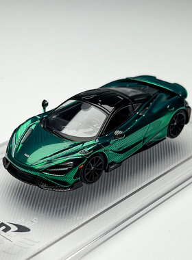 现货 CM 1:64 迈凯伦 765LT 电镀全碳绿 合金汽车模型 收藏
