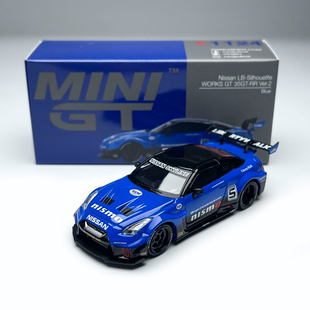 现货 MINIGT 1:64 #1124 日产 GTR R35 蓝色 合金汽车模型