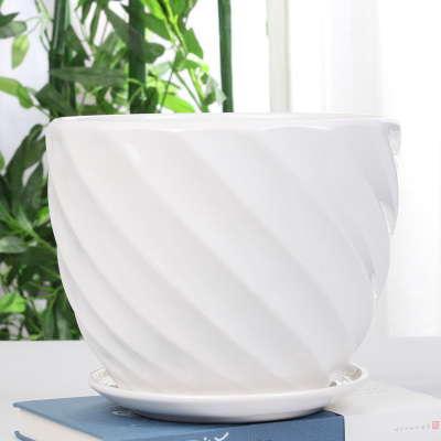 陶瓷花盆带托盘特价特大号