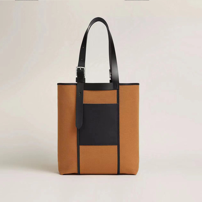 h家奢侈品手工定制男士牛皮帆布Sac Étrivière Pocket 27托特包