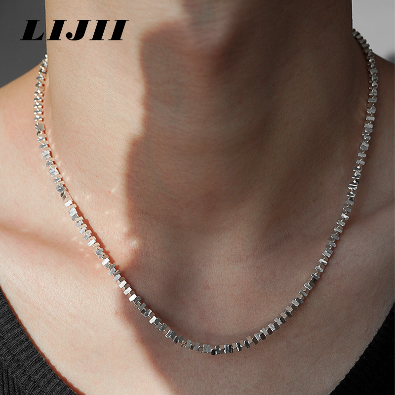 【链界LIJII】925纯银三角银块组合简约百搭款小众高级男女项链