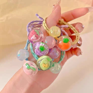 水果发圈头绳2025新款高端气质头饰发绳可爱皮筋女儿童发绳儿童