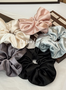 气质珠光缎大肠发圈女韩版高级感纯色头绳2025新款早春发绳扎头花