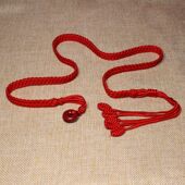 马加宽加长本命年红腰链腰带手工编织朱砂平安扣腰绳男女款 不褪色