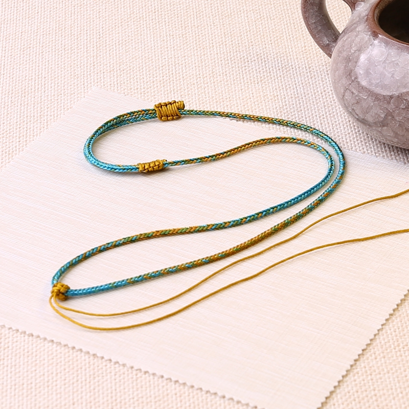 2.5mm手工编织八股项链绳玉石蜜蜡吊坠绳子挂件编绳男女款可调节