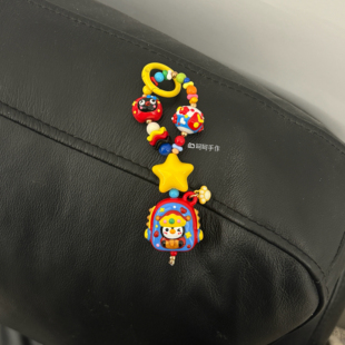 原创多巴胺kitty马里奥卡通串珠手绘可爱手机链包挂饰挂件钥匙扣