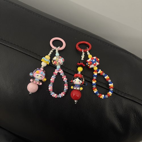 手绘可爱hellokitty凯蒂猫卡通串珠可爱手机链包包挂饰挂件