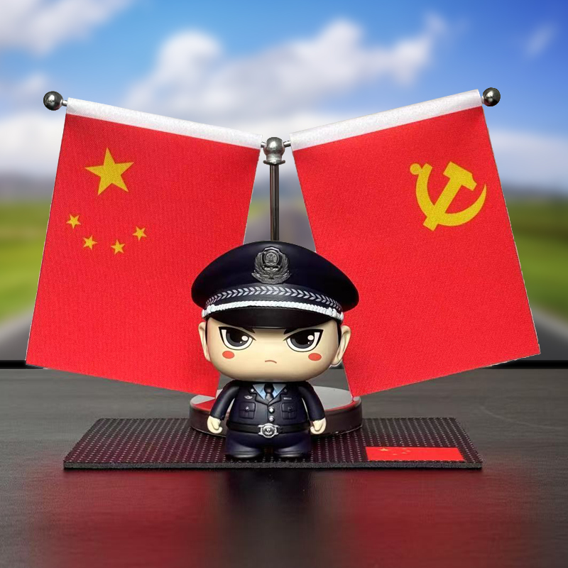 警察公仔手办小警天团蛋糕摆件