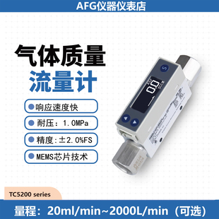 工业微小型气体质量流量计检测仪气表TC5200 高精度电子数显热式