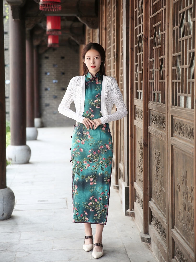 配旗袍裙子短款针织外搭披肩女春夏开衫百搭短外套上衣长袖坎肩