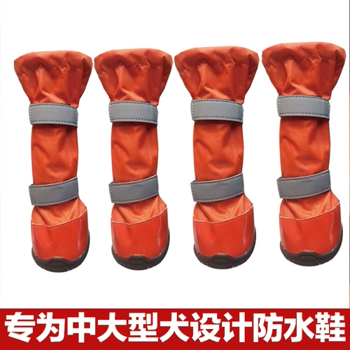 Большие ботинки для собак дождевые туфли, золотые волосы для собак обуви