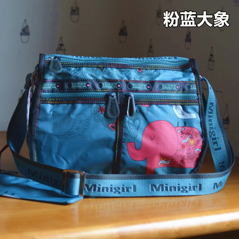 minigirl女斜跨包单肩包休闲软包防水轻便尼龙旅行妈咪包迷你女孩-封面