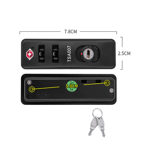 S119#行李箱锁配件拉杆箱JY-A006密码锁JYL旅行箱包锁铝框下沉锁