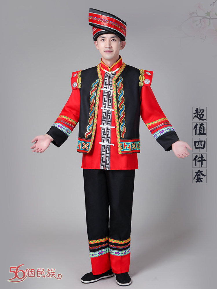 ETHNIC COSTUMES: MALE YUNNAN ETHNIC MINORITIES PERFORM GUANGXI ZHUANG COSTUMES YI DANCE PERFORMANCES TUJIA COSTUMES